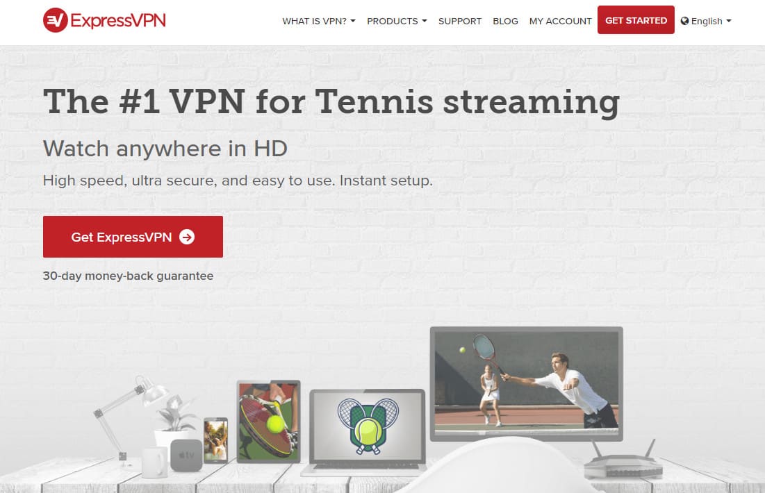 ExpressVPN streaming tennis