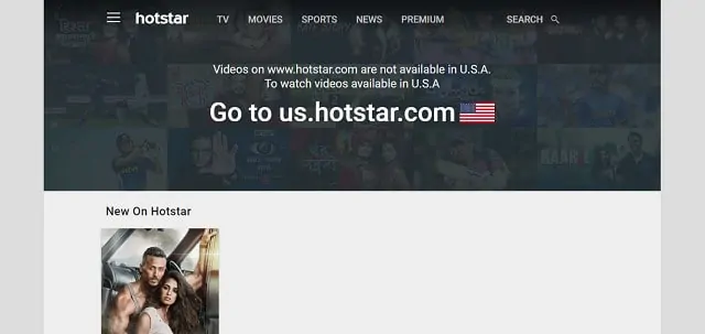 Try to get into Hotstar from America