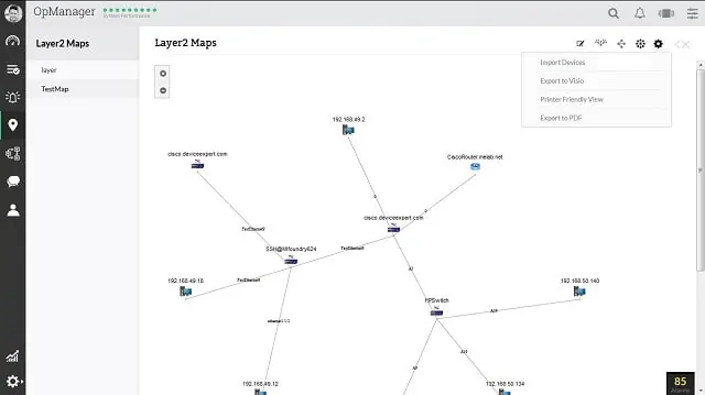 ManageEngine OpManager Network Map
