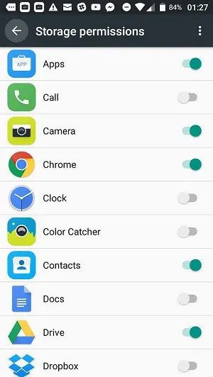 Android app category list