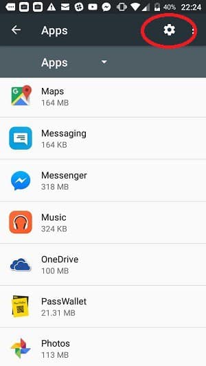 Android configure apps access