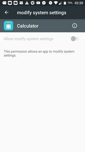 Android system settings slider