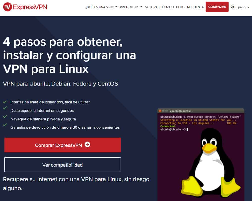 ExpressVPN Linux Spanish