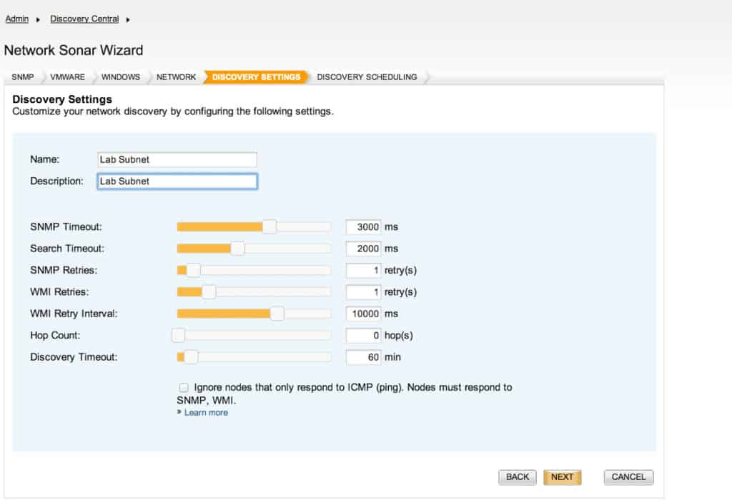 SolarWinds Network Performance Monitor autodiscovery features