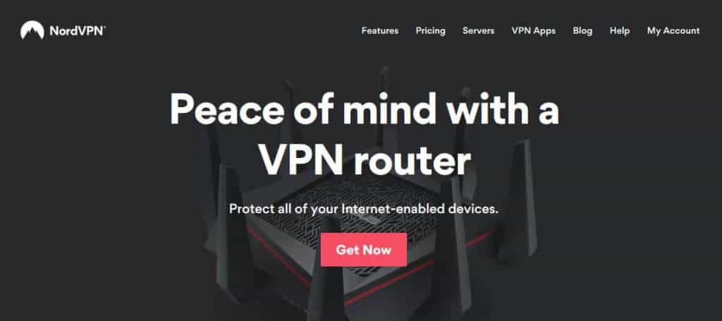 The NordVPN router page.