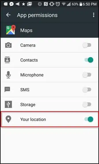 Google Android App Permissions Disable Location