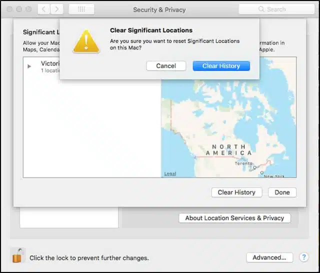 MacOS Clear Significant Locations