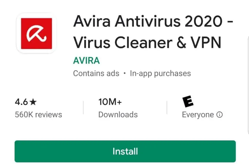 avira antiviryus android