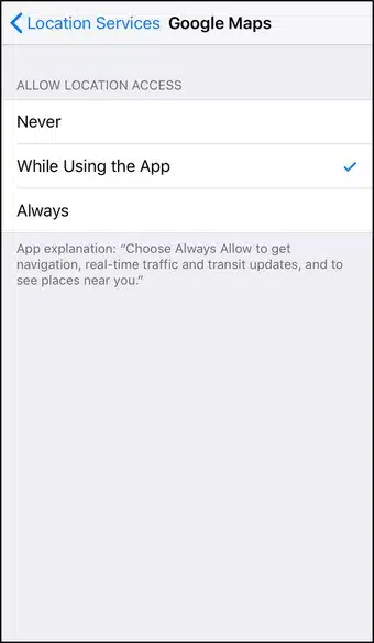 iOS Location Services Disable Google Maps Tracking_1