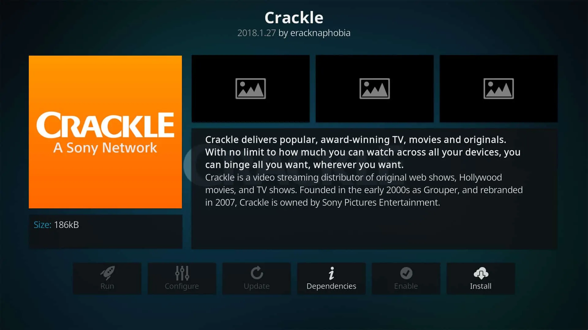 watch crackle on kodi