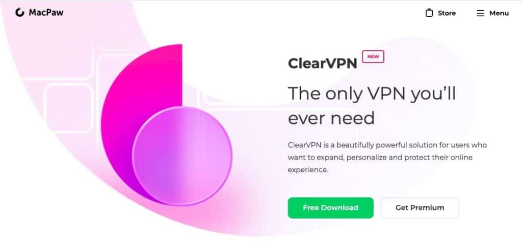 ClearVPN homepage.