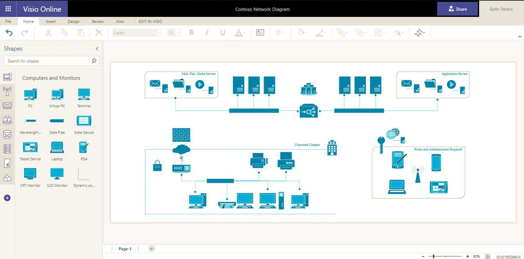 Microsoft Visio Network Diagram Software