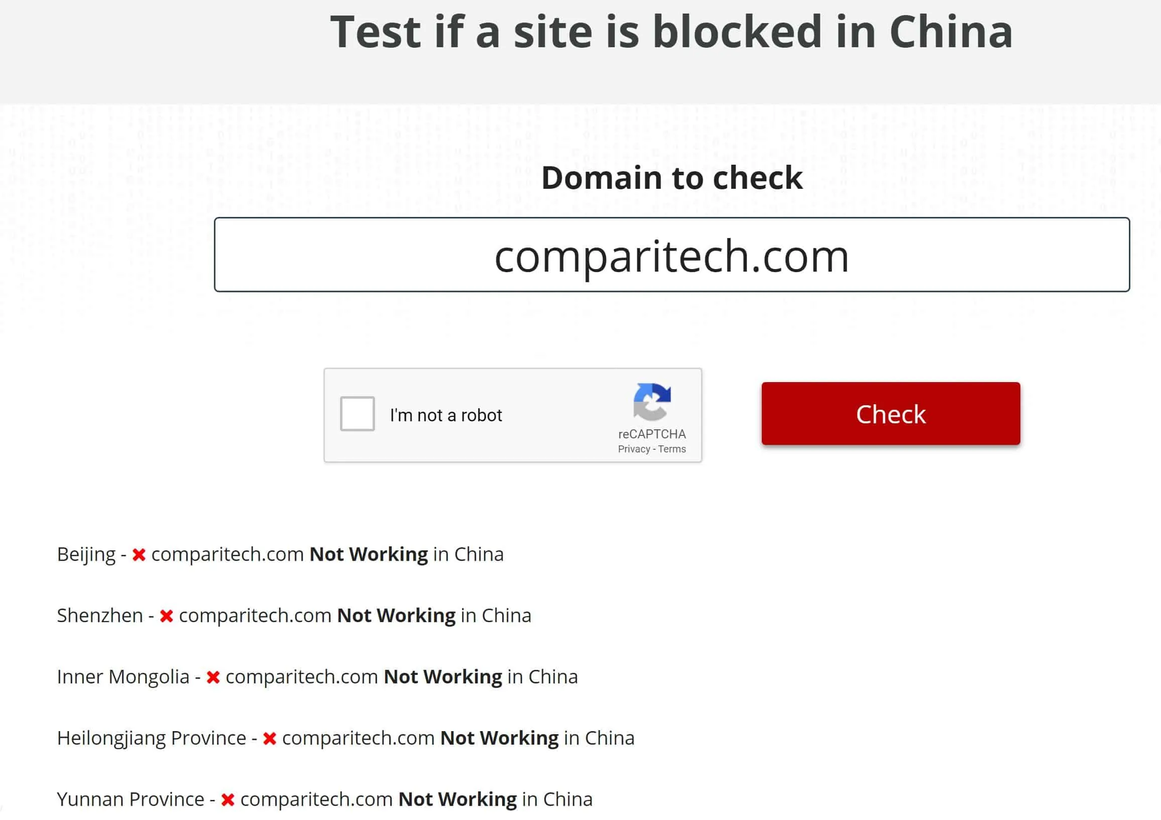 Sitios web bloqueados en China
