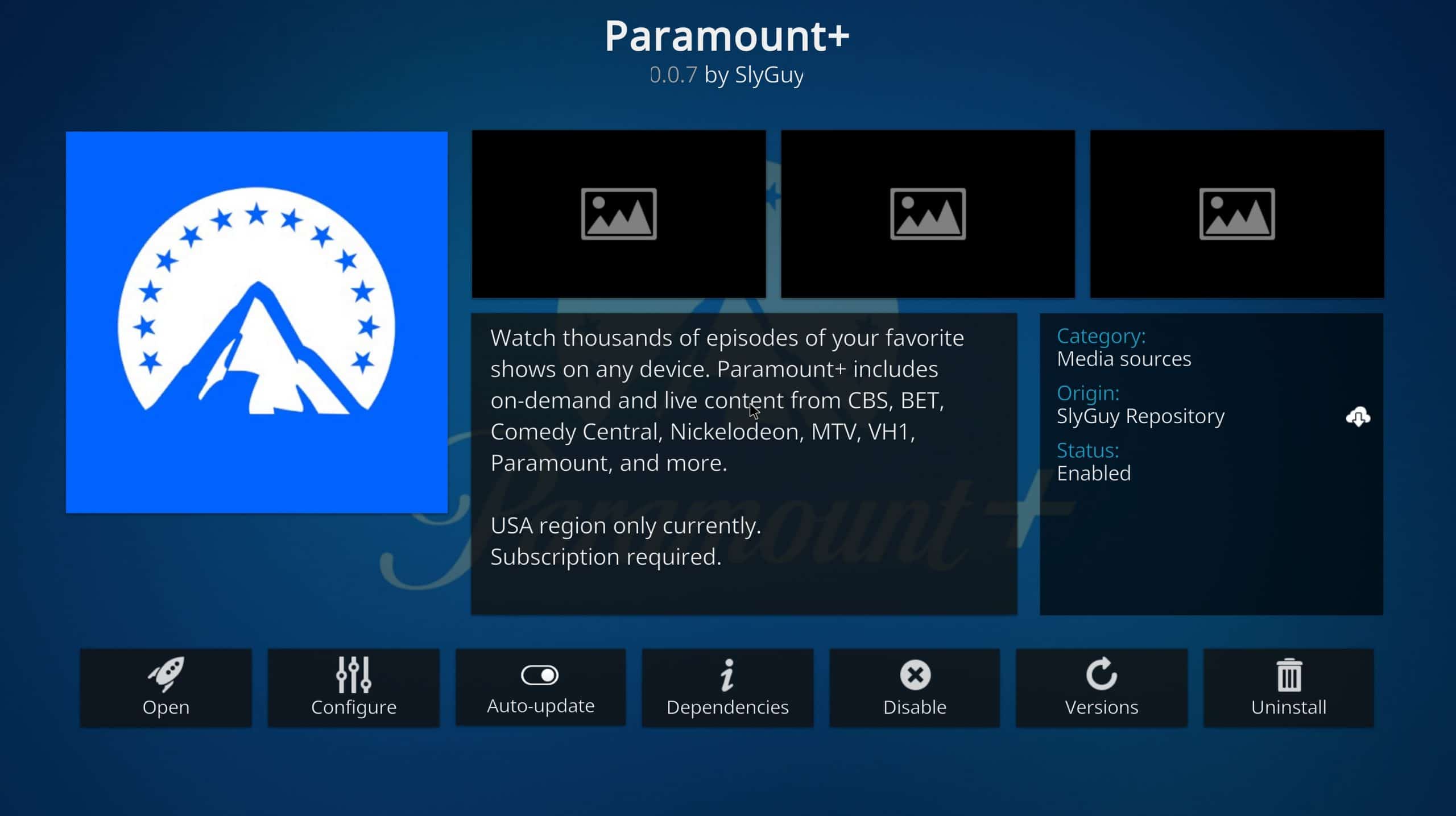 Paramount Plus kodi addon