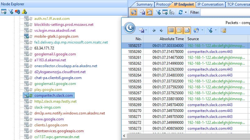 captura de pantalla de un punto de conexión IP