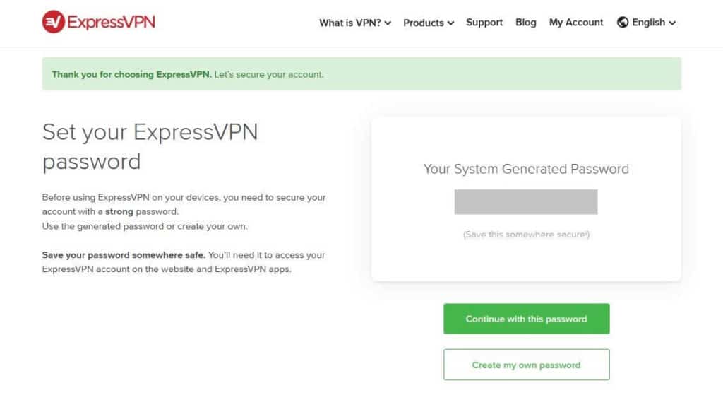 ExpressVPN free trial password.