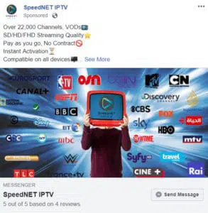 SpeedNET IPTV ad