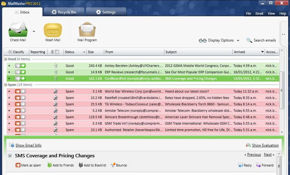 MailWasher Pro screenshot