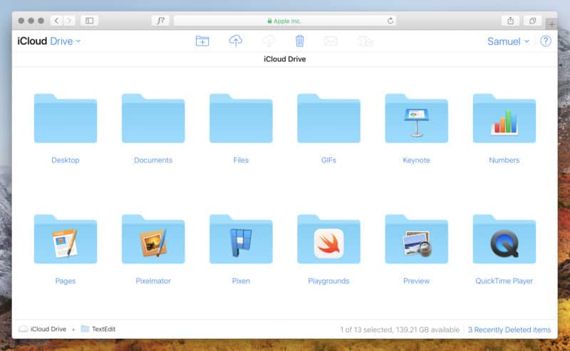 Apple iCloud Drive screenshot