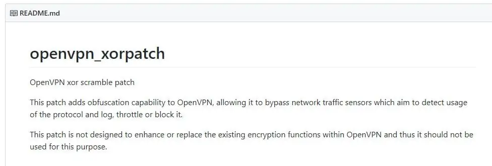 Information about OpenVPN XOR Scramble.