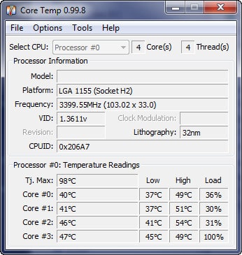 Core Temp screenshot