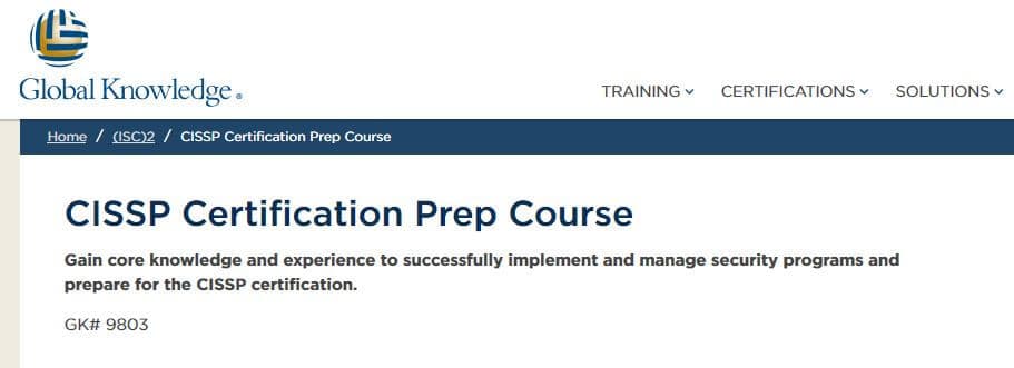 Global Knowledge: CISSP Certification Prep Course