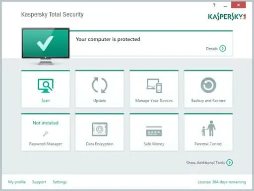 Kaspersky computer protected
