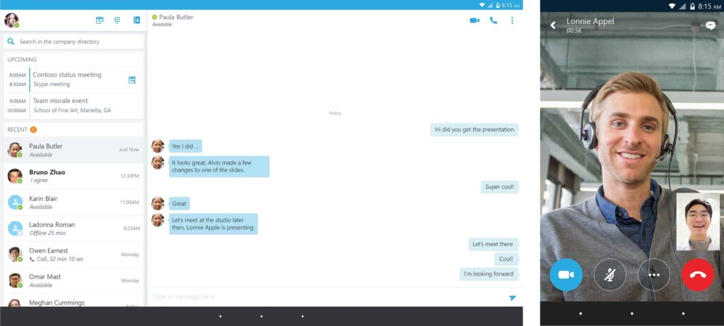 Skype screen sharing screenshot