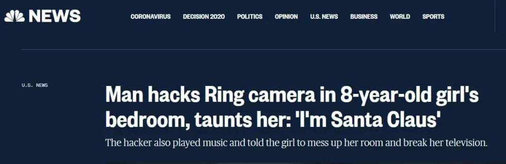 Ring camera headline.