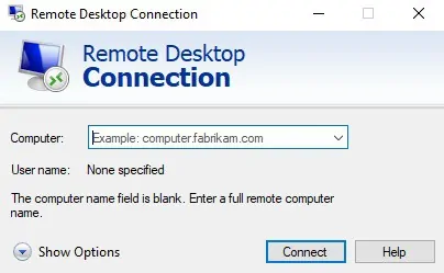 Remote Desktop Connection - Main