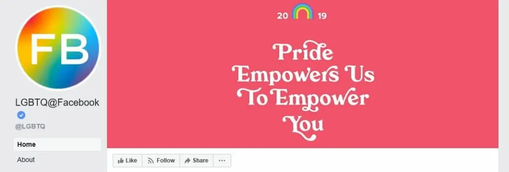 The LGBTQ@Facebook page.