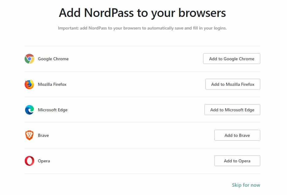 NordPass browser extensions.