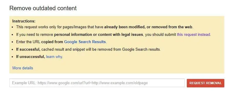 Google removal request.