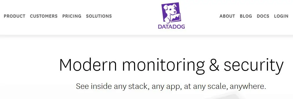 Datadog Website Header