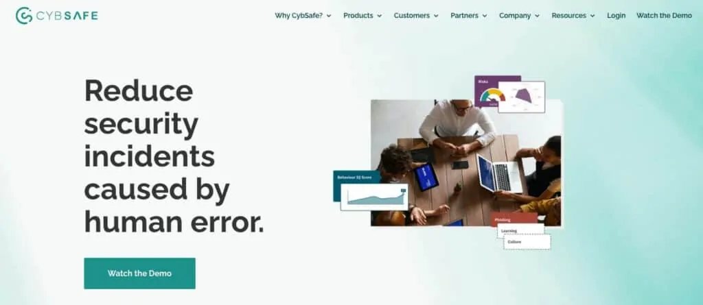 CybSafe training page.