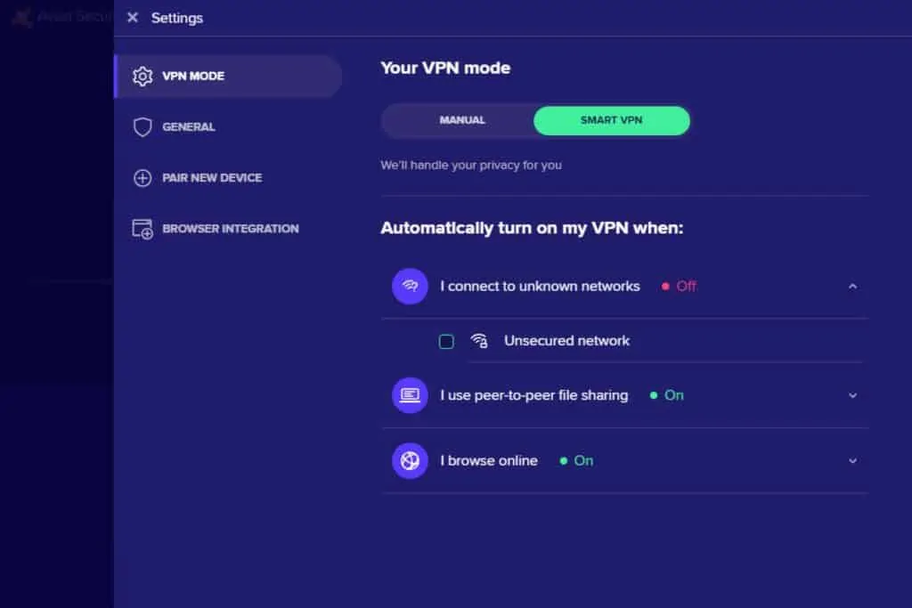 Avast App - Smart VPN
