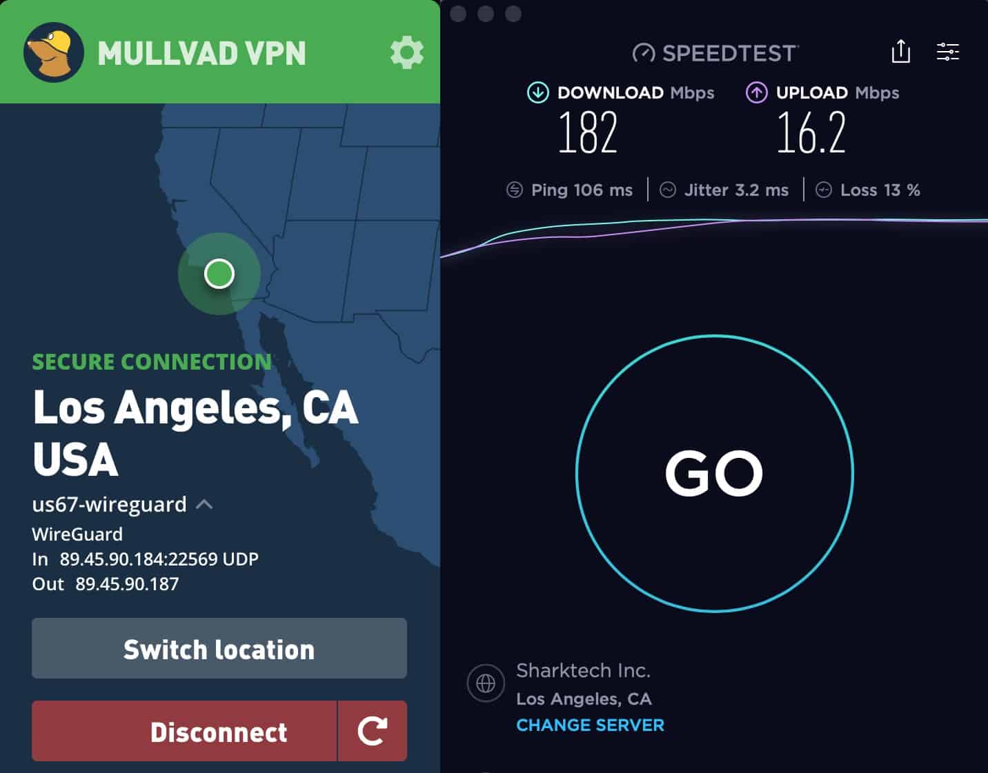 Mullvad VPN Speed Test