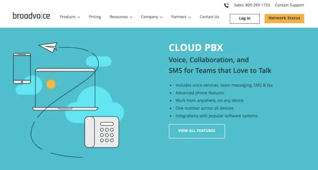Broadvoice Cloud PBX page.