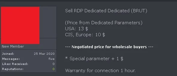 rdp for sale