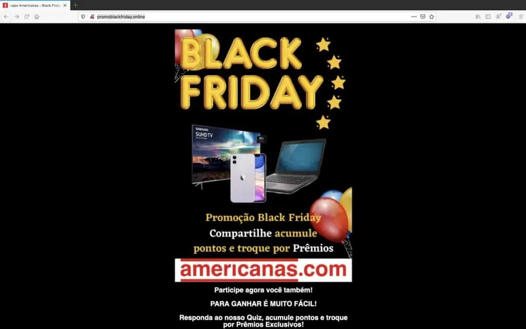 black friday scam site