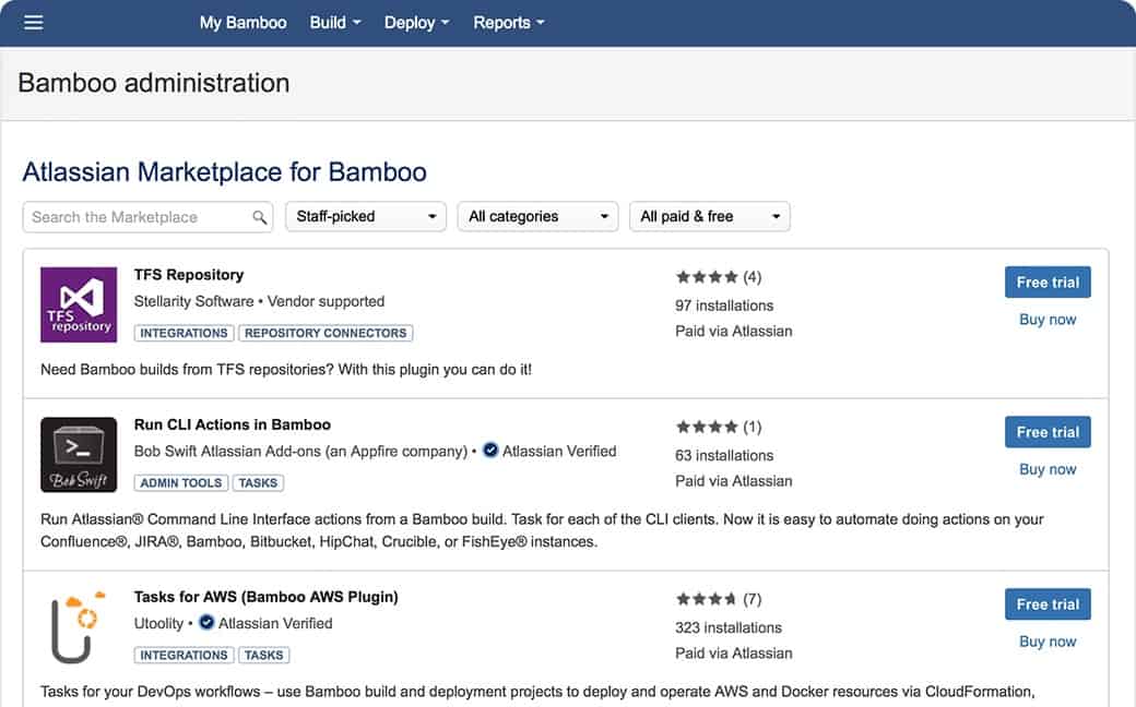 Atlassian Bamboo Marketplace