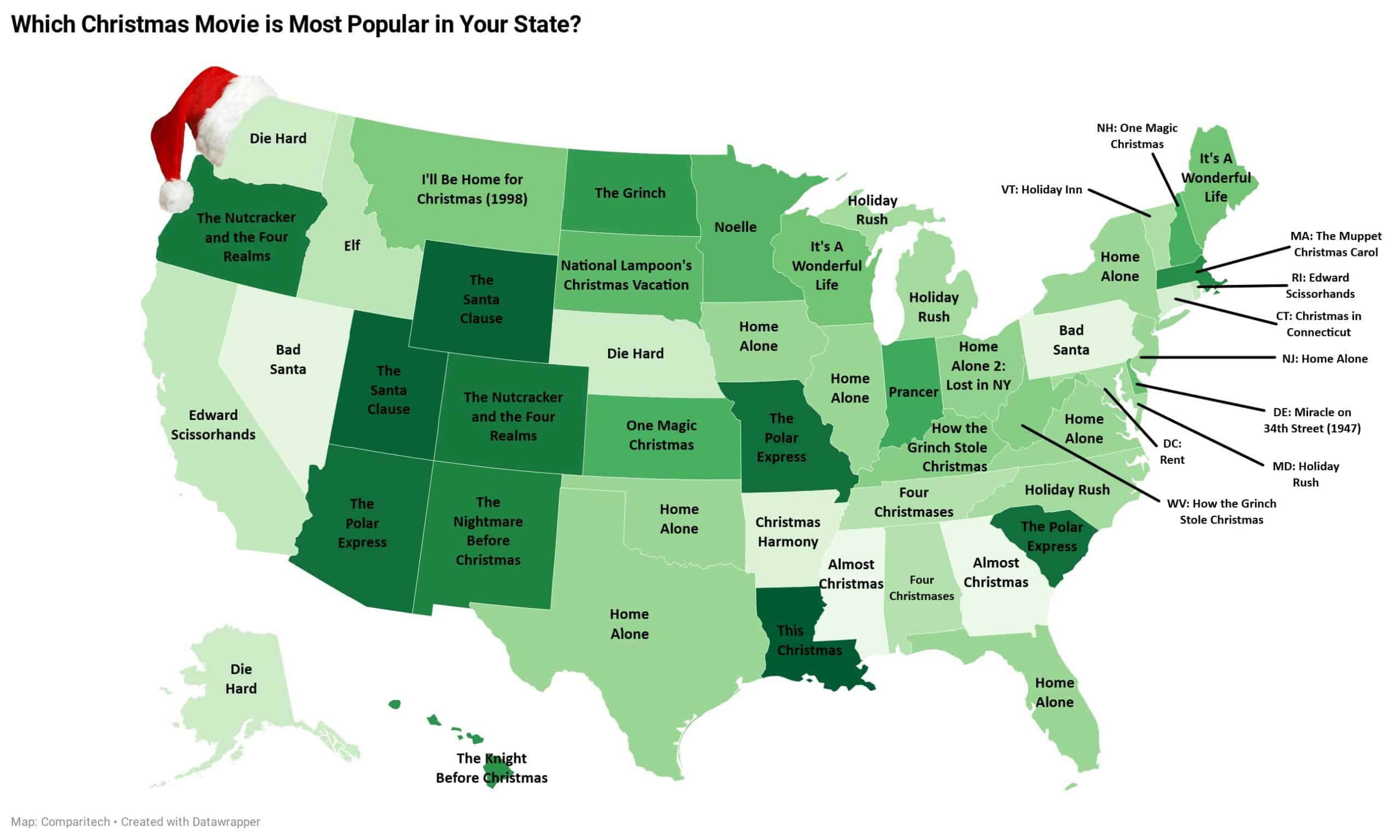 Which christmas movie is most popular in your state