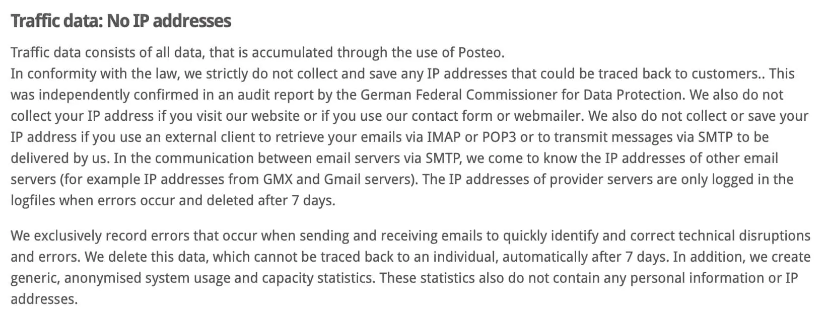 Posteo - Privacy Policy