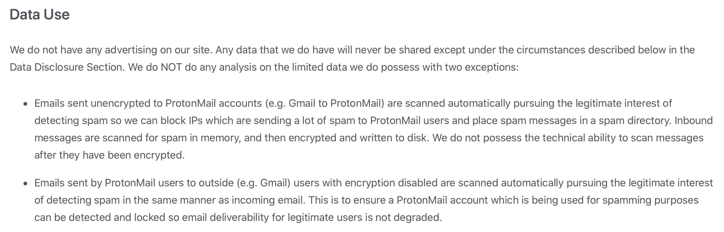 ProtonMail - Privacy Policy