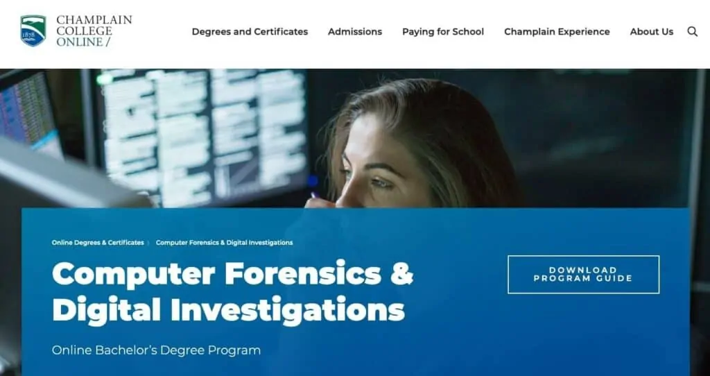 Champlain College’s Computer Forensics & Digital Investigations