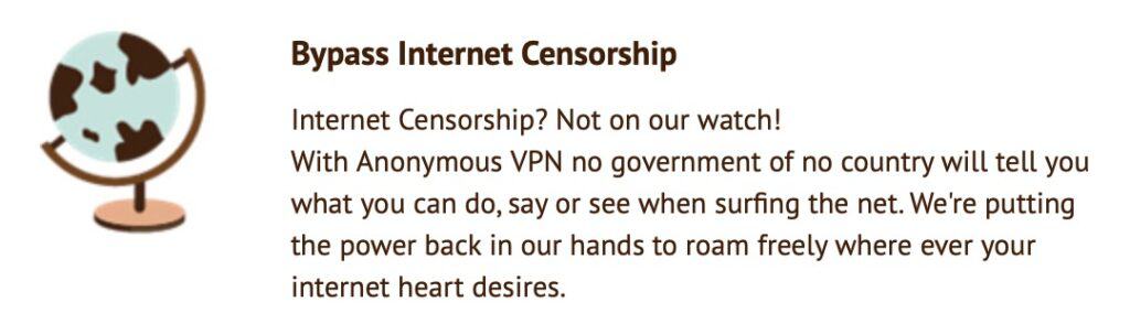 Anonymous VPN - Censorship Marketing
