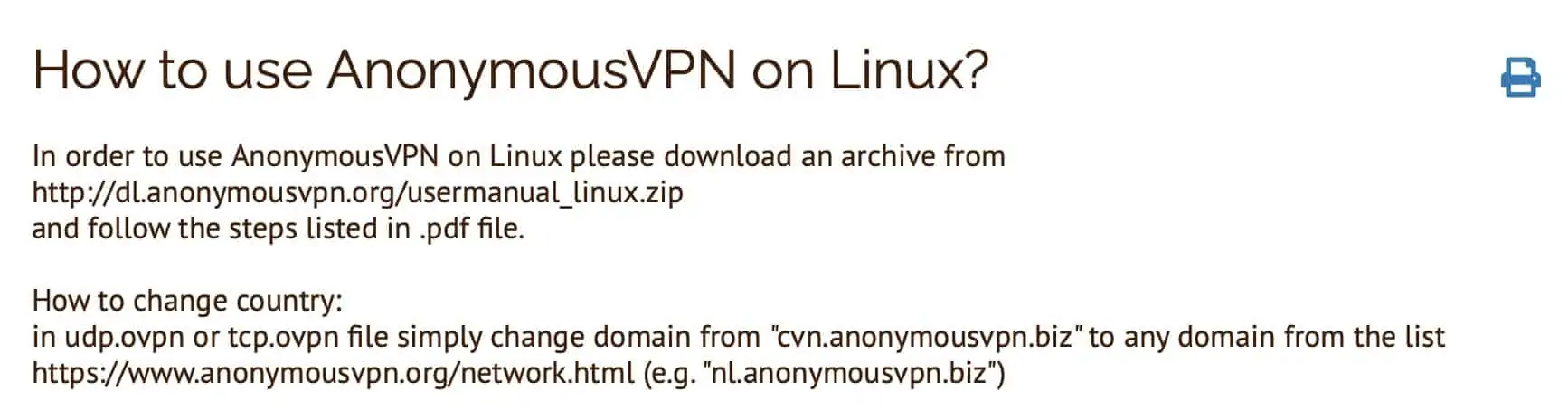 Anonymous VPN - Linux Support