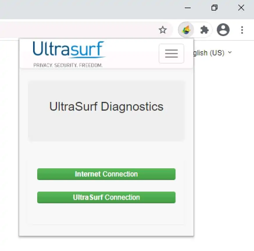 Ultrasurf - Chrome Extension Diagnostics