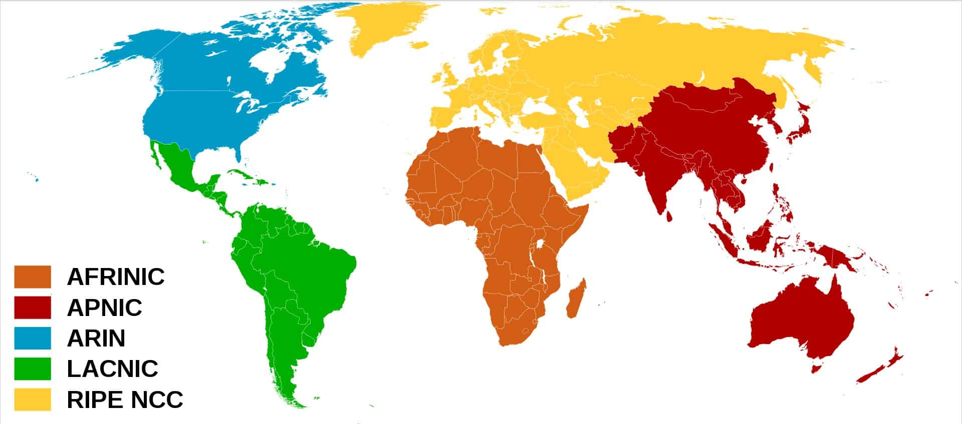 Regional Internet Registries world_map
