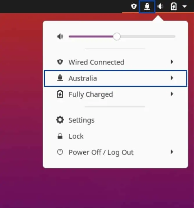 Ubuntu - VPN Connected